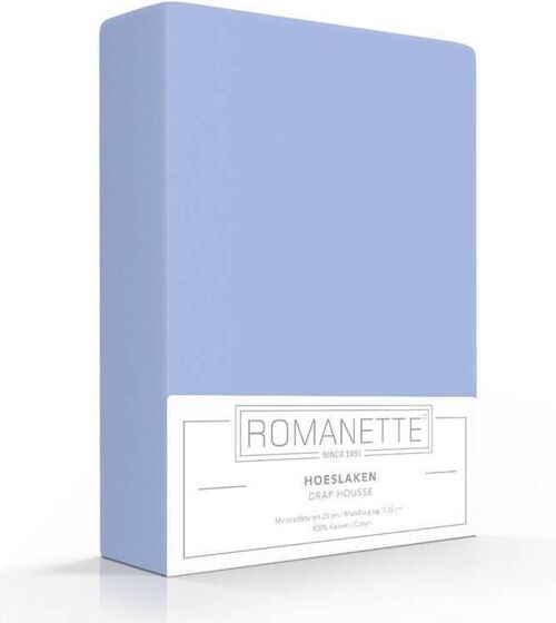 Romanette Hoeslaken Blauw 100x200
