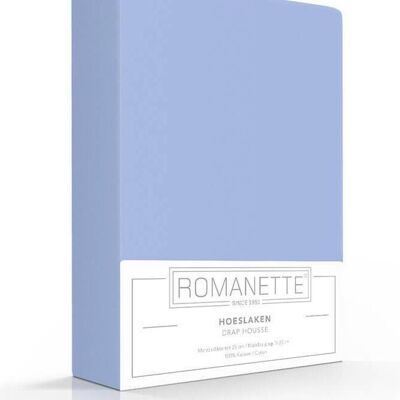 Romanette Hoeslaken Blauw 100x200