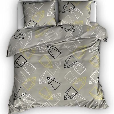 Satin D'Or Duvet Cover Rocket Beige/Lime 240x220