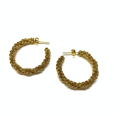 Small twisted hoop earrings