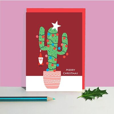 Lot de 6 cartes de cactus de Noël LTP21