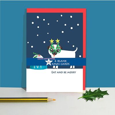 Confezione da 6 cartoline natalizie con cani LTP20
