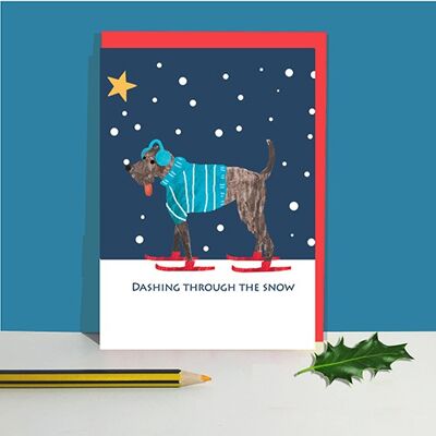 Confezione da 6 cartoline natalizie con cani LTP19