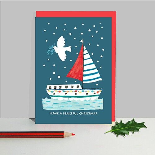 LTP13 Christmas Nautical Boats Cards 6 Pack