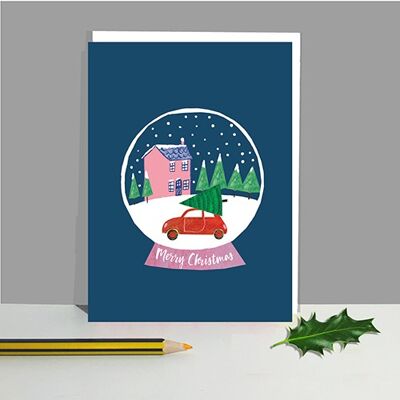 Confezione da 6 cartoline con globi di neve di Natale LTP10