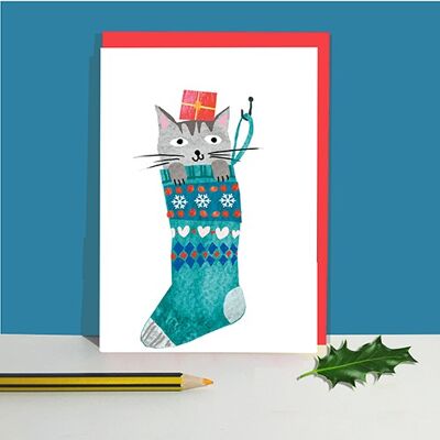 Confezione da 6 cartoline natalizie con gatti sfacciati LTP8