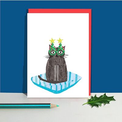Paquete de 6 tarjetas navideñas de gatos descarados LTP6