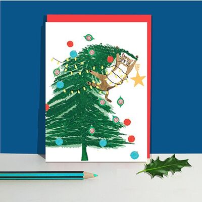 LTP5 Weihnachtskarten mit frechen Katzen im 6er-Pack