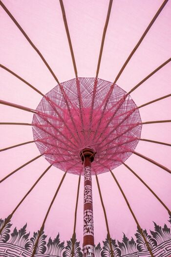Parasol Bali 180 cm rose, avec peinture argentée (moitié) 4