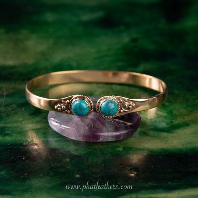 Birthstone Bangle - Bright blue turquoise