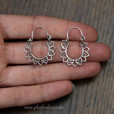 Mini Lotus Flower Hoops