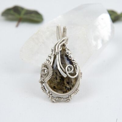 Teardrop Labradorite Silver Pendant