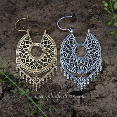 Dreamcatcher Brass Earrings - Brass