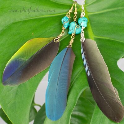 Parrot Feather Earrings - Style 1