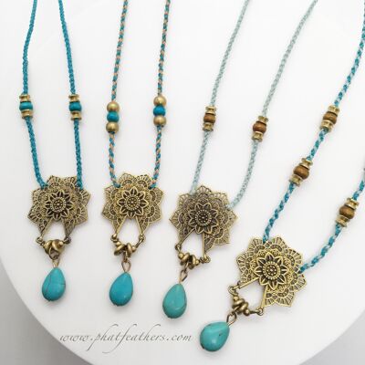 Mini Mandala Flower Necklace - four