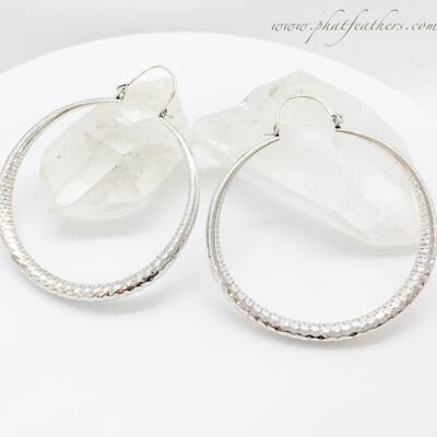 Shimmer Hoops Silver - M