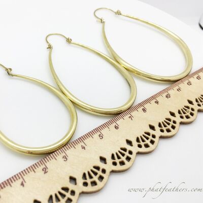 Oval Hoops - Medium - Shiny Silver Plated