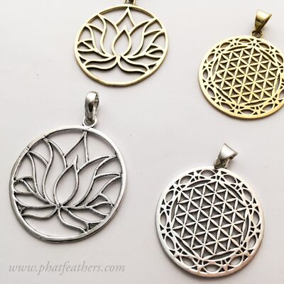 Sacred Geometry Brass Pendants