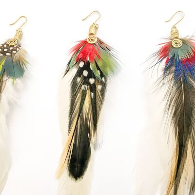 Single Feather Earrings - Design 1