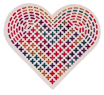 Set artisanat broderie "coeur" 3