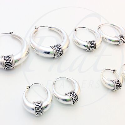 Chunky Silver Hoops - large