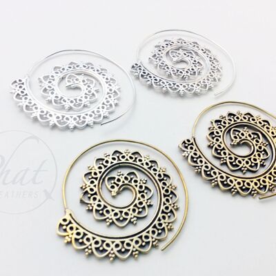 Big Intricate Spiral Earrings