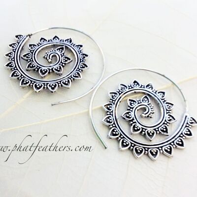 Silver Spiral Earrings