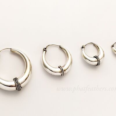 Silver Band Hoops - small