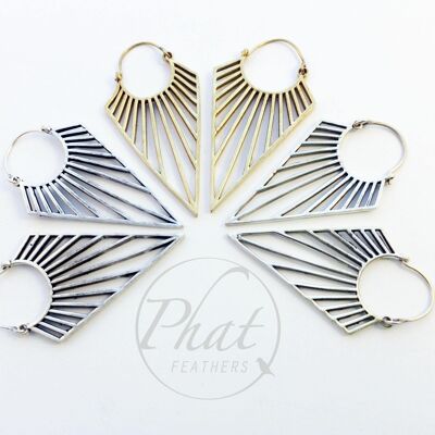 Linear Earrings - silver plated