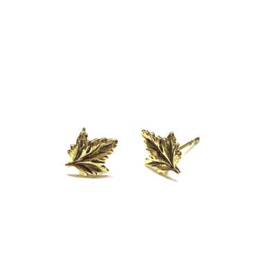 Mini leaf stud earrings