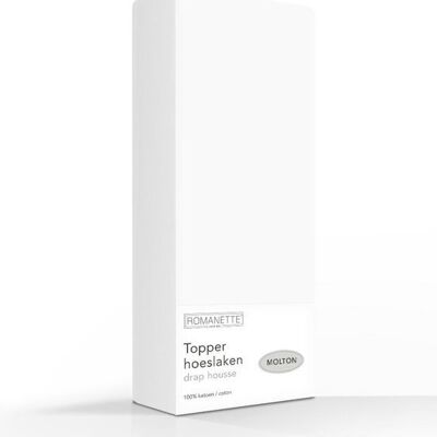 Topper Romanette Molton Hoeslaken - Blanc 120x200
