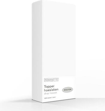 Topper Romanette Molton Hoeslaken - Blanc 140x200