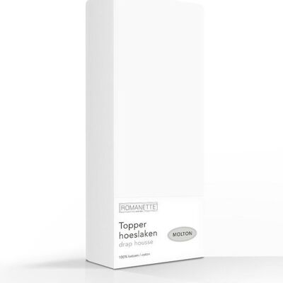 Romanette Topper Molton Hoeslaken - Blanco 200x220