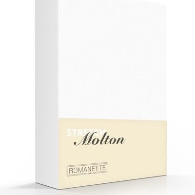 Romanette Stretch Molton Hoeslaken - Wit 100x220
