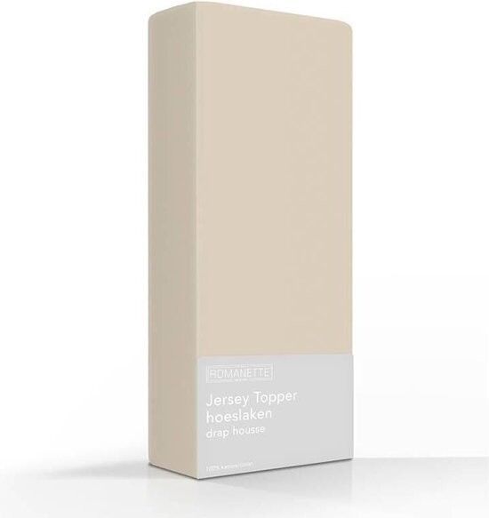 Romanette Single Jersey Topper Lichtbruin 150x220