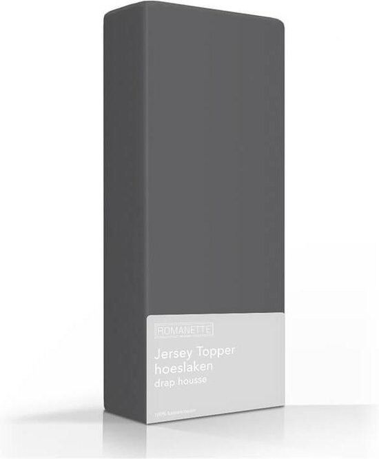 Romanette Single Jersey Topper Donkergrijs 100x220