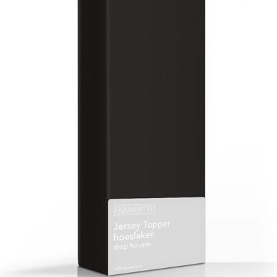 Topper Jersey Simple Romanette Zwart 100x220