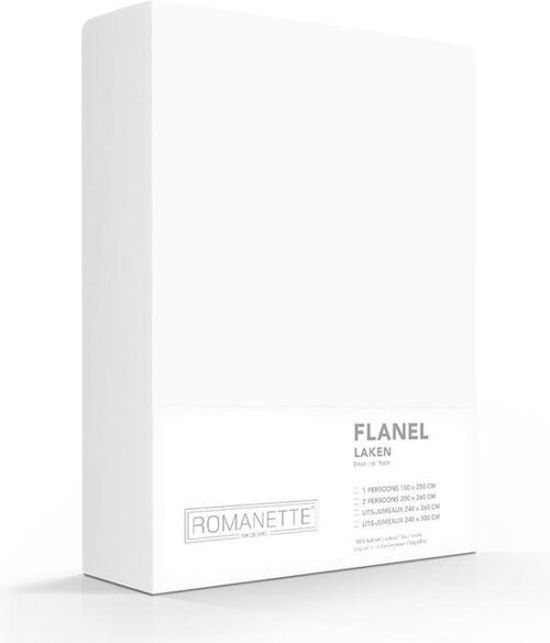 Romanette Flanel Laken Wit 150x250