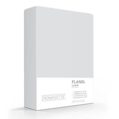 Romanette Flanellen laken Zilver 150x250
