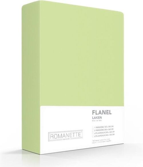 Romanette Flanel Laken Misty Green 150x250