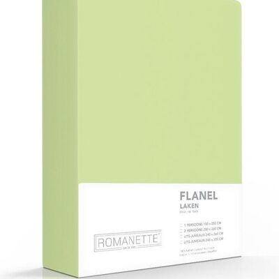 Romanette Flanel Laken Misty Green 150x250
