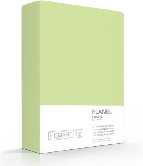 Romanette Flanel Laken Misty Green 200x260