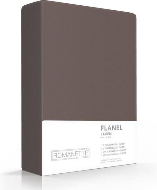 Romanette Flanel Laken Donkergrijs/Bruin 150x250