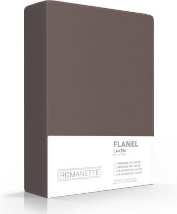 Romanette Flanellen laken Donkergrijs/Bruin 200x260