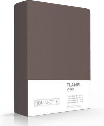 Romanette Flanellen laken Donkergrijs/Bruin 240x260