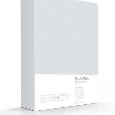 Romanette Flanellen Hoeslaken Silber 140x200