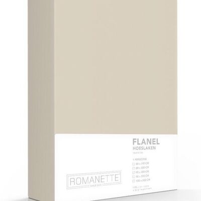 Romanette Flanellen Hoeslaken Zand 80x200