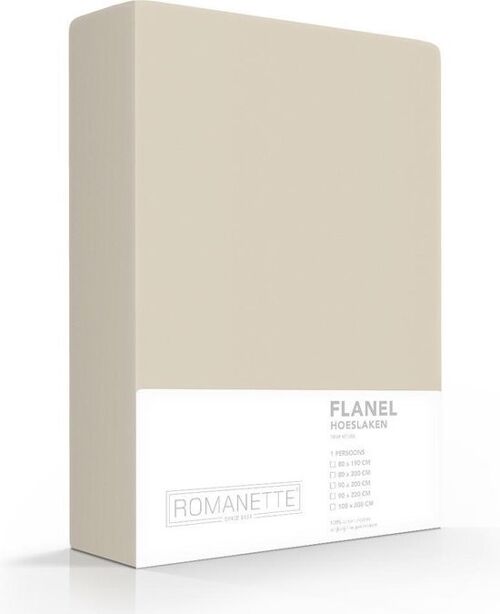 Romanette Flanellen Hoeslaken Zand 90x220
