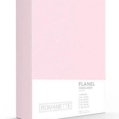 Romanette Flanellen Hoeslaken Rosa 160x220