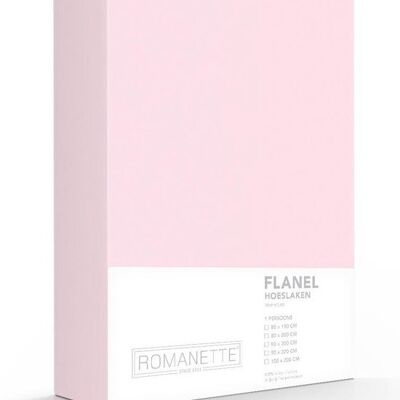 Romanette Flanellen Hoeslaken Rose 160x220